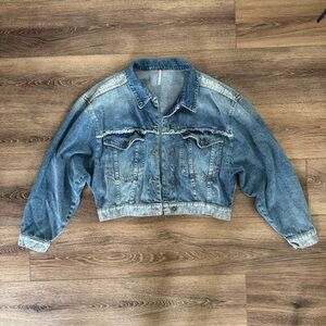 Free People Bedford Cropped Denim Jacket, Festival Cowgirl Jean Coat